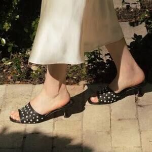 Dolce Vita Meeza Imitation Pearl Sandal Black 6.5